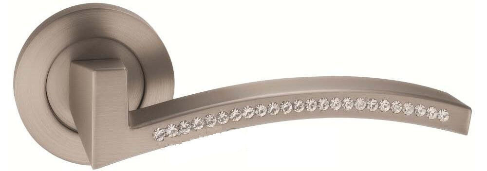 Ручки для входных дверей Oro&Oro AZORE 105СR-16E матовый никель/ Swarovski
