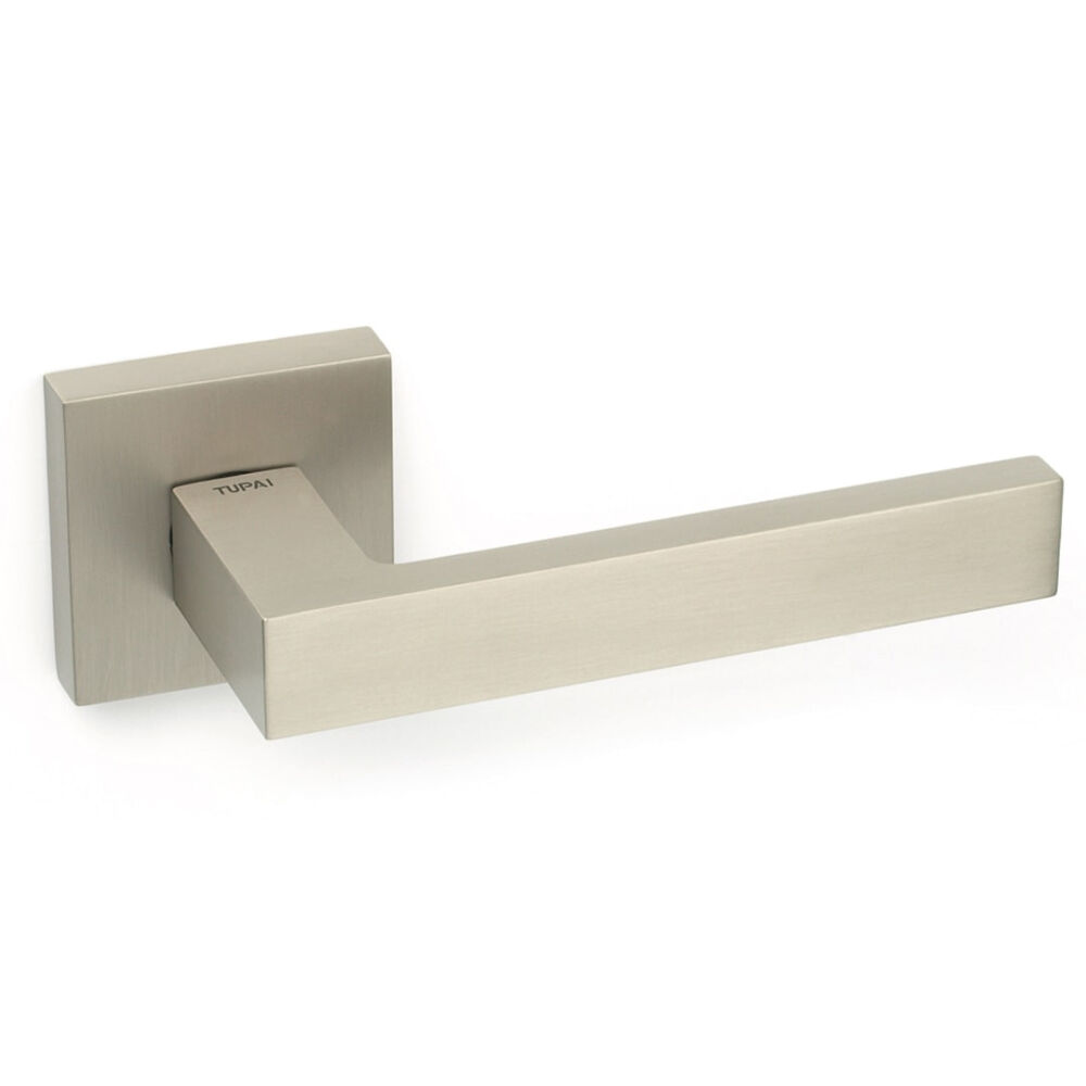 Дверные ручки TUPAI SQUARE 2275Q-142 никель матовый (для входных и межкомнатных дверей)
