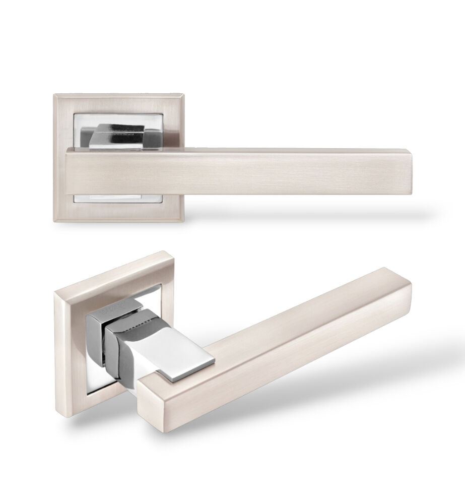 Ручки дверные MVM Loft Z-1290 SN/CP матовый никель/хром
