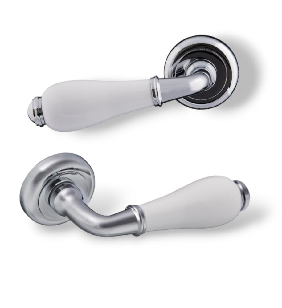 Ручки дверные Gavroche HYDRARGYRUM Z8 CP/White хром/ керамика белая (для межкомнатных дверей)