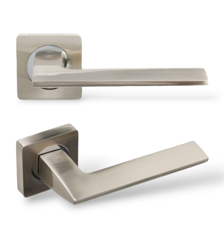 Дверные ручки Gavroche SCANDIUM A1 SN/CP матовый никель/хром (для межкомнатных и входных дверей)