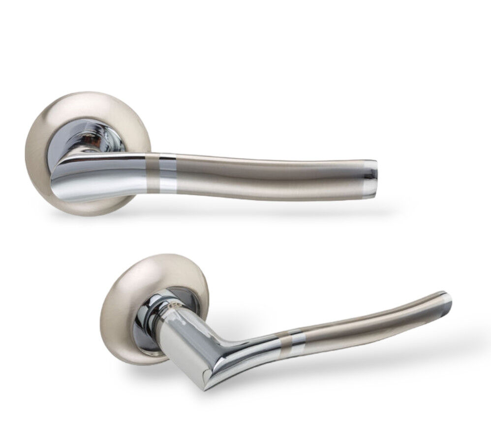 Ручки дверные Gavroche TITANIUM A5 SN/CP матовый никель/хром (для межкомнатных дверей)