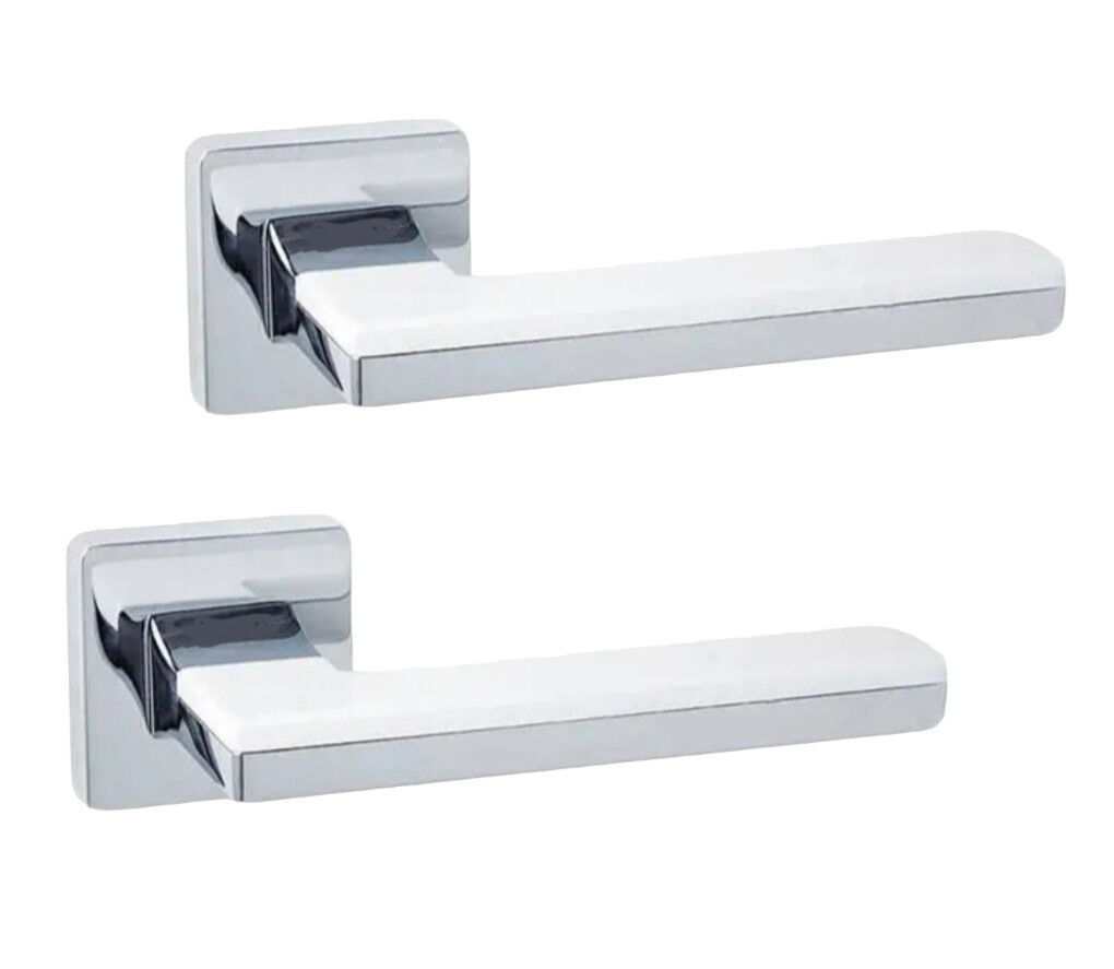 Ручки дверные GENRICH R77.722 CP/White хром/белая вставка (для межкомнатных/входных дверей)