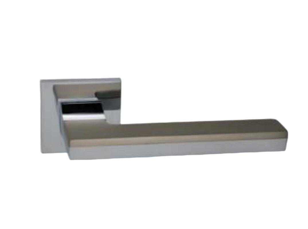 Ручки дверные GENRICH R77.722 CP/MSN хром/ никель вставка (для межкомнатных/входных дверей)