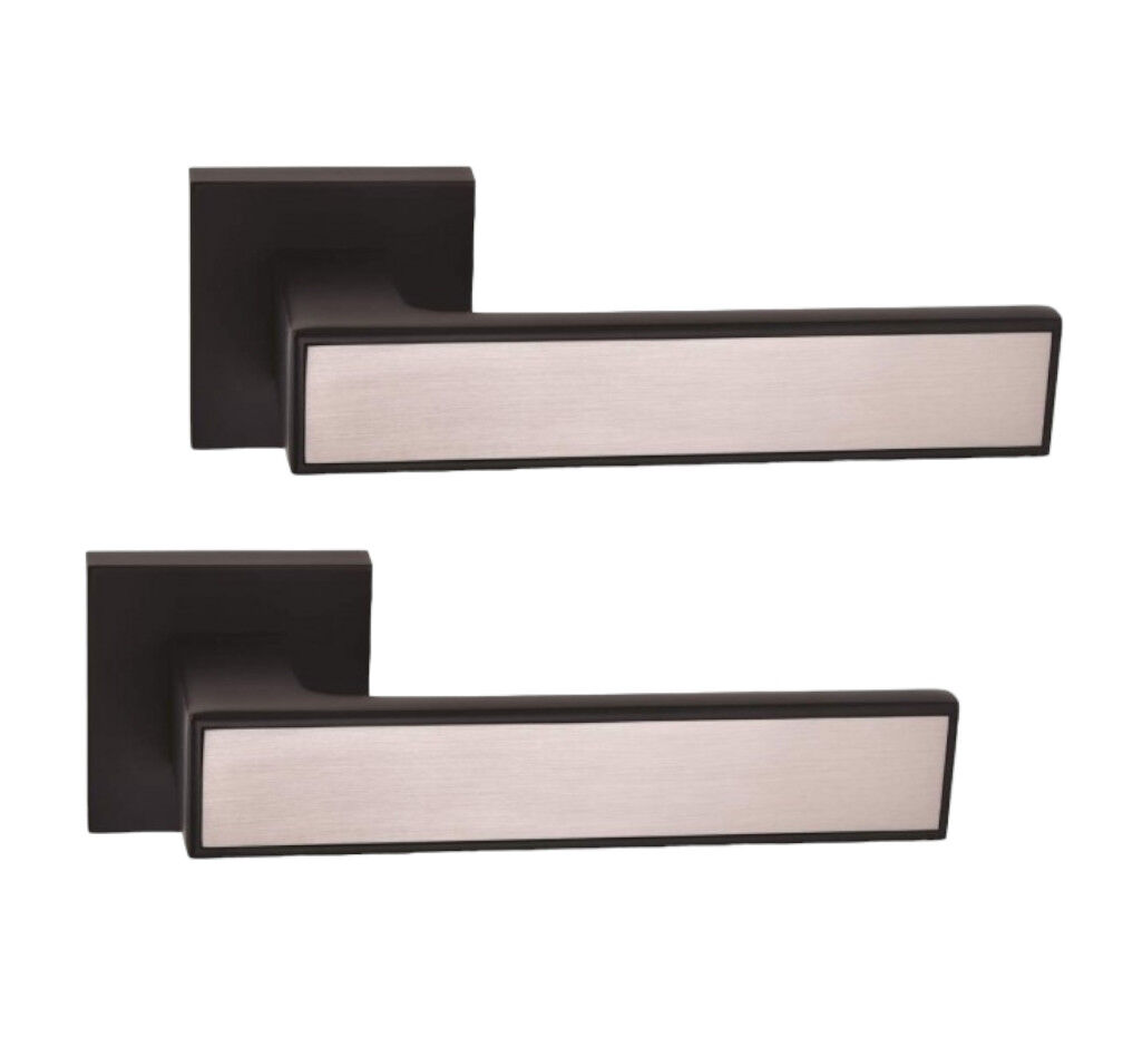 Ручки для входных/межкомнатных дверей Oro&Oro OMBRA 078-15E черный матовый/ матовый никель