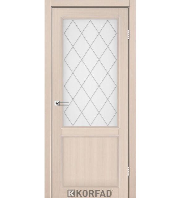 Двері міжкімнатні Korfad CL-02 Дуб білений (скло з малюнком М1/М2)