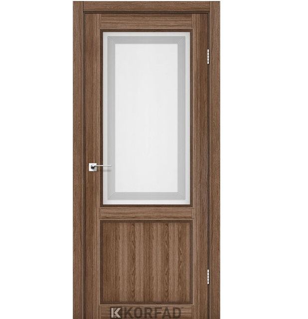 Двері міжкімнатні Korfad CL-02 Дуб грей (скло з малюнком M1/М2)