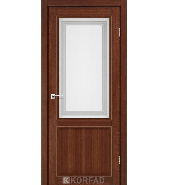 Двери межкомнатные Korfad CL-02 Орех (стекло с рисунком М1/М2)
