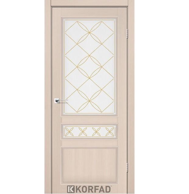 Двері міжкімнатні Korfad CL-05 Дуб білений (скло з малюнком М1/М2)