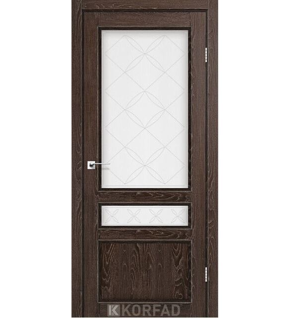 Двері міжкімнатні Korfad CL-05 Дуб марсала (скло з малюнком М1/М2)