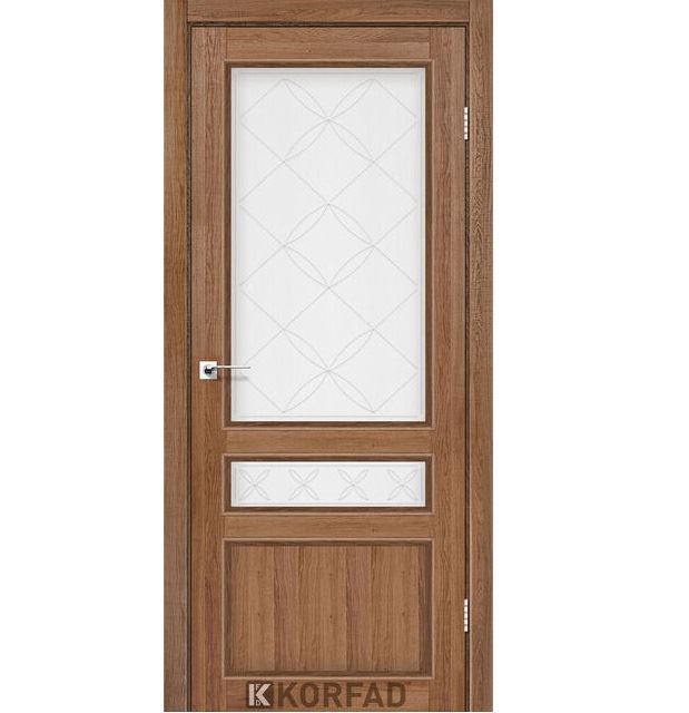 Двери межкомнатные Korfad CL-05 Дуб браш (стекло с рисунком М1/М2)