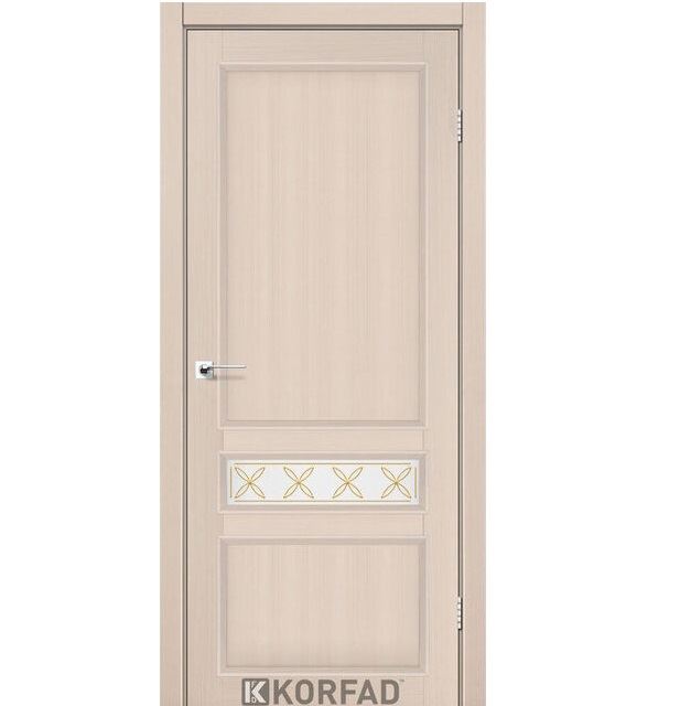 Двері міжкімнатні Korfad CL-07 Дуб білений (скло з малюнком М1/М2)