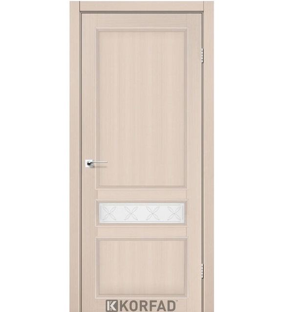 Двері міжкімнатні Korfad CL-07 Дуб білений (скло з малюнком М1/М2)
