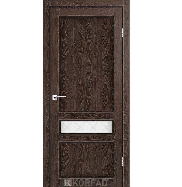 Двері міжкімнатні Korfad CL-07 Дуб марсала (скло з малюнком М1/М2)