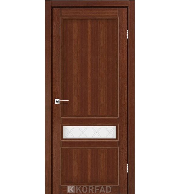 Двери межкомнатные Korfad CL-07 Орех (стекло с рисунком M1/М2)