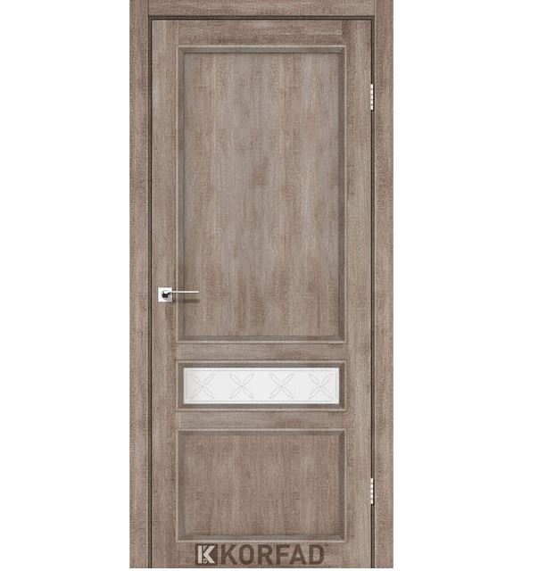 Двері міжкімнатні Korfad CL-07 Еш-Вайт (скло з малюнком М1/М2)