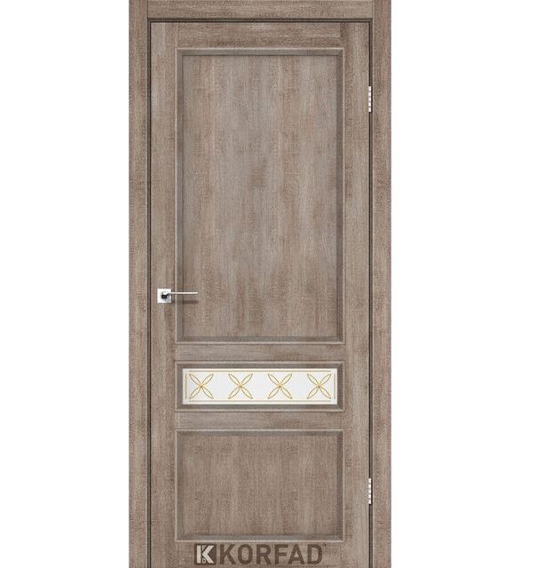 Двері міжкімнатні Korfad CL-07 Еш-Вайт (скло з малюнком М1/М2)