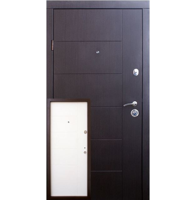 Входные двери в квартиру Qdoors Аризона Эталон / белая накладка