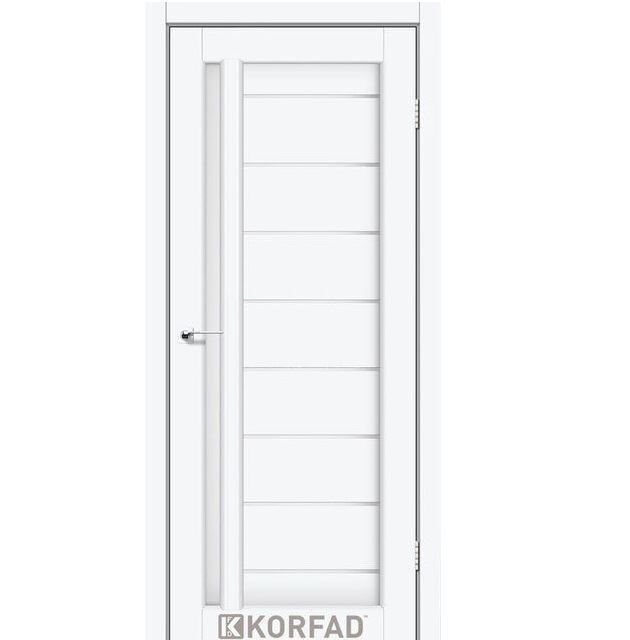 Двері міжкімнатні Корфад/ KORFAD VND-02 Білий перламутровий (зі склом сатин)