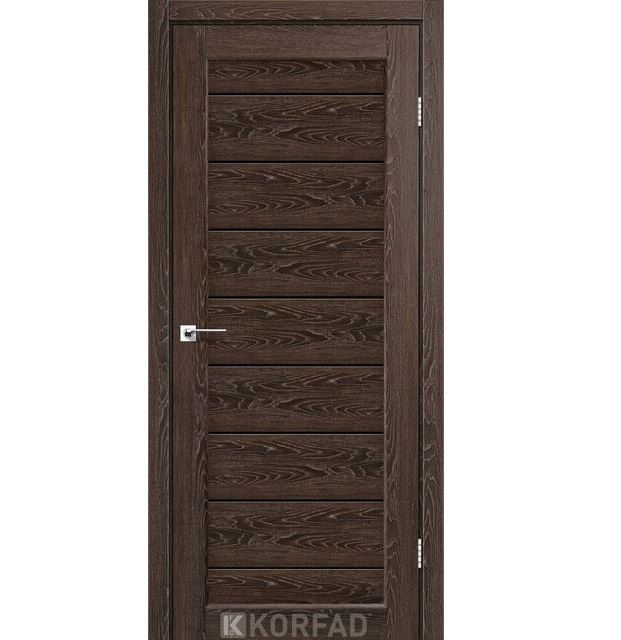 Двері міжкімнатні Корфад/ Korfad PND-01 Дуб марсала (чорне скло)