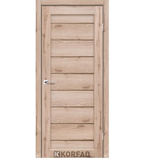 Двері міжкімнатні Корфад/ Korfad PND-01 Дуб тобако (чорне скло)