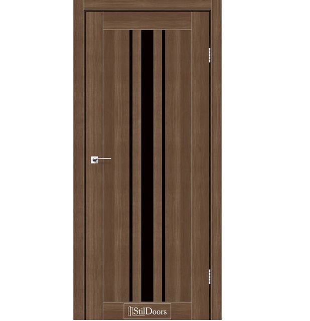 Двери межкомнатные Стильдорс/ StilDoors Arizona - Орех золотой (с черным стеклом)