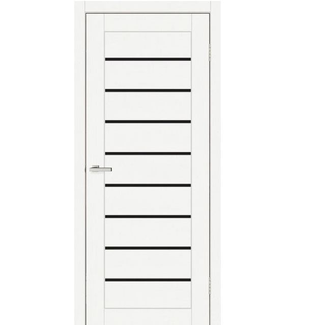 Двери межкомнатные Doors Smart C018 Белый ПВХ (с черным стеклом)