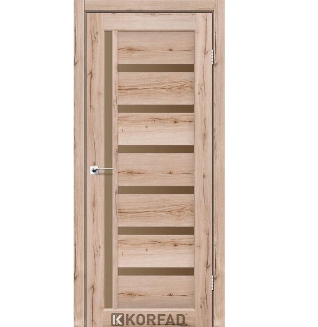 Двері міжкімнатні Корфад/ Korfad VLD-01 Дуб тобако (скло бронза)
