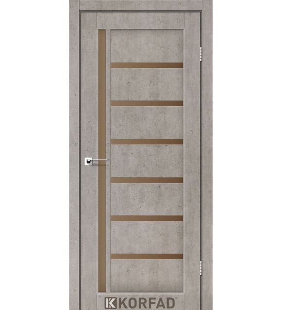 Двери межкомнатные Корфад/ Korfad VLD-01 Лайт бетон (стекло бронза)