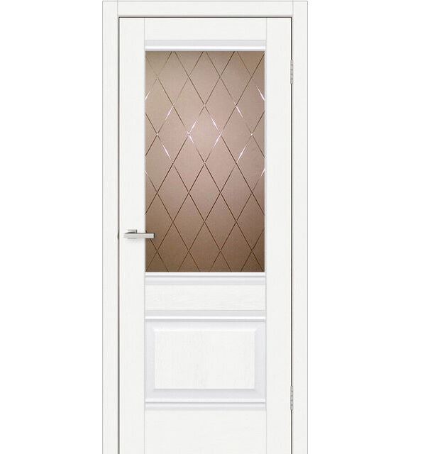 Двері міжкімнатні Doors Smart C070 Дуб меренго ПВХ (зі склом бронза)
