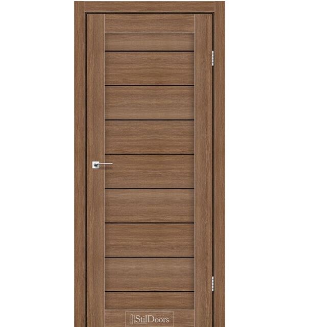 Двері міжкімнатні Стільдорс/ StilDoors - Італійський горіх (з чорним склом)