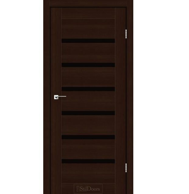 Двері міжкімнатні Стільдорс/ StilDoors Florida - Каштан (з чорним склом)