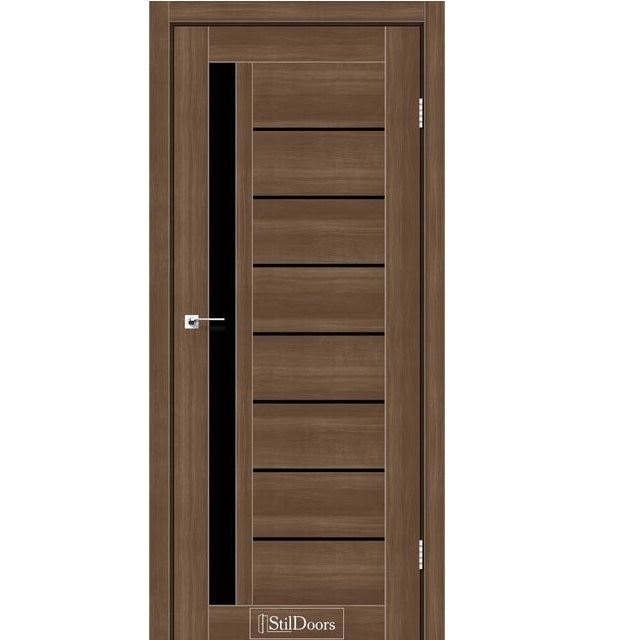 Двери межкомнатные Стильдорс/ StilDoors London - Орех золотой (с черным стеклом)