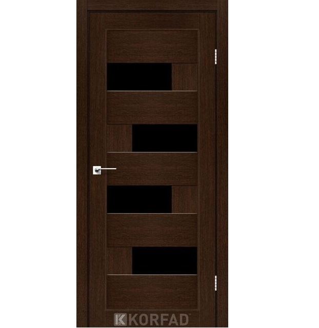 Двері міжкімнатні Корфад/ KORFAD PM-10 Венге (з чорним склом)