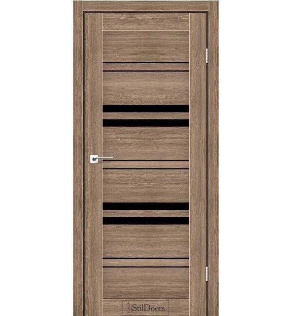 Двери межкомнатные Стильдорс/ StilDoors Slovenia - Ольха классическая (с черным стеклом)