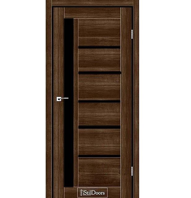 Двері міжкімнатні Стільдорс/ StilDoors Nice - Клен французький (з чорним склом)