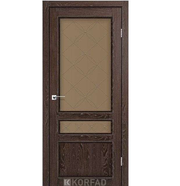 Двері міжкімнатні Korfad CL-05 Дуб марсала (скло бронза з малюнком М1/М2)