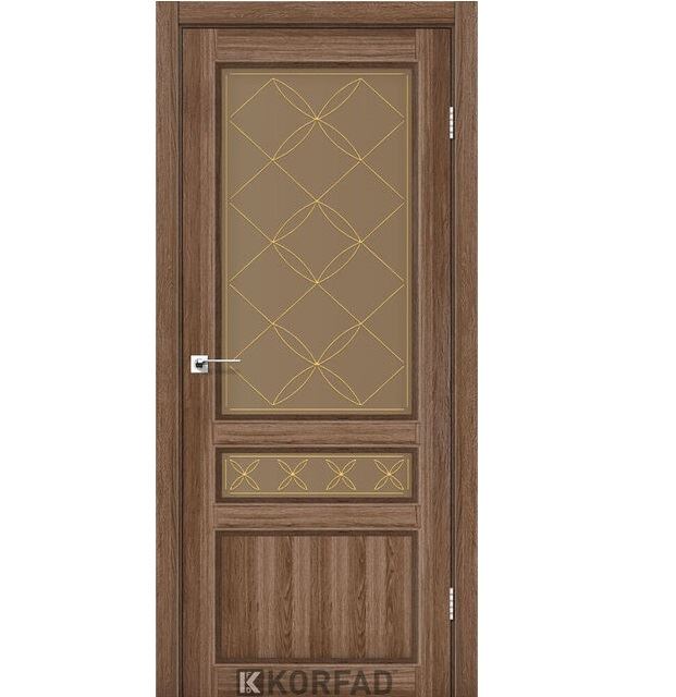 Двері міжкімнатні Korfad CL-05 Дуб грей (скло бронза з малюнком М1/М2)