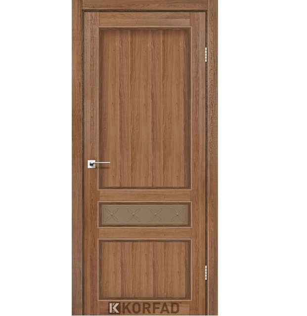 Двері міжкімнатні Korfad CL-07 Дуб браш (скло бронза з малюнком М1/М2)