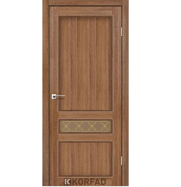 Двері міжкімнатні Korfad CL-07 Дуб браш (скло бронза з малюнком М1/М2)
