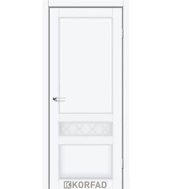 Двері міжкімнатні Korfad CL-07 Білий перламутровий (скло з малюнком М1/М2)