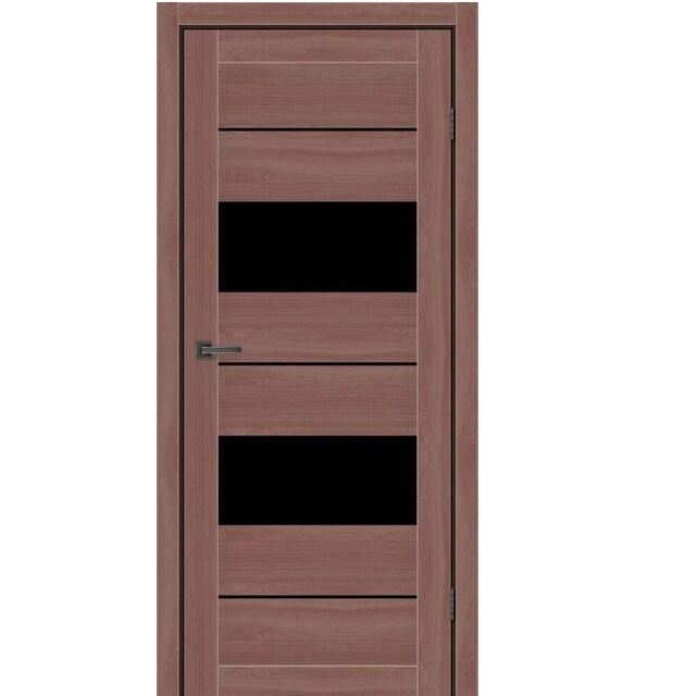 Двери межкомнатные MSDoors Dakota Дуб классический (с черным стеклом)