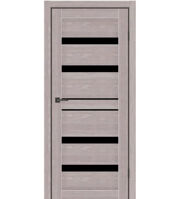Двері міжкімнатні MSDoors Georgia Дуб сірий (з чорним склом)