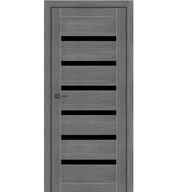 Двери межкомнатные MSDoors LOUISIANA Бук стальной (с черным стеклом)