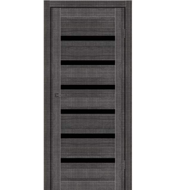 Двери межкомнатные MSDoors LOUISIANA Вудгрей (с черным стеклом)