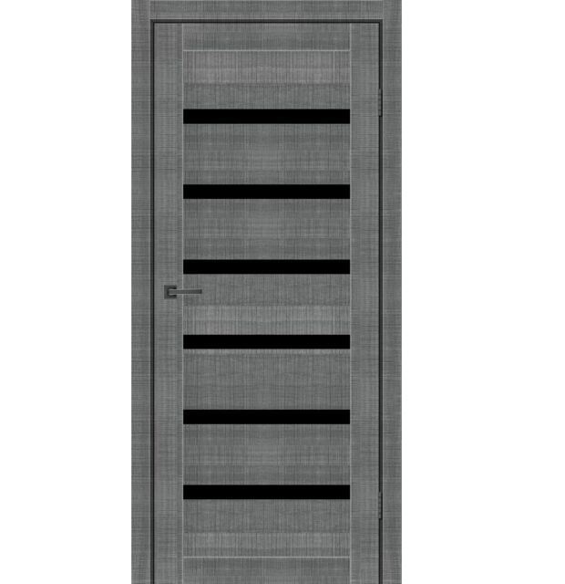 Двери межкомнатные MSDoors LOUISIANA Сильвер (с черным стеклом)