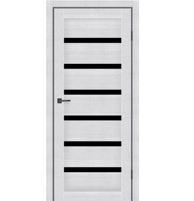 Двері міжкімнатні MSDoors Louisiana Перлина (з чорним склом)