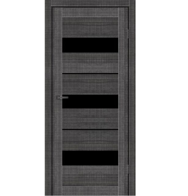 Двери межкомнатные MSDoors Vegas Вудгрей (с черным стеклом)