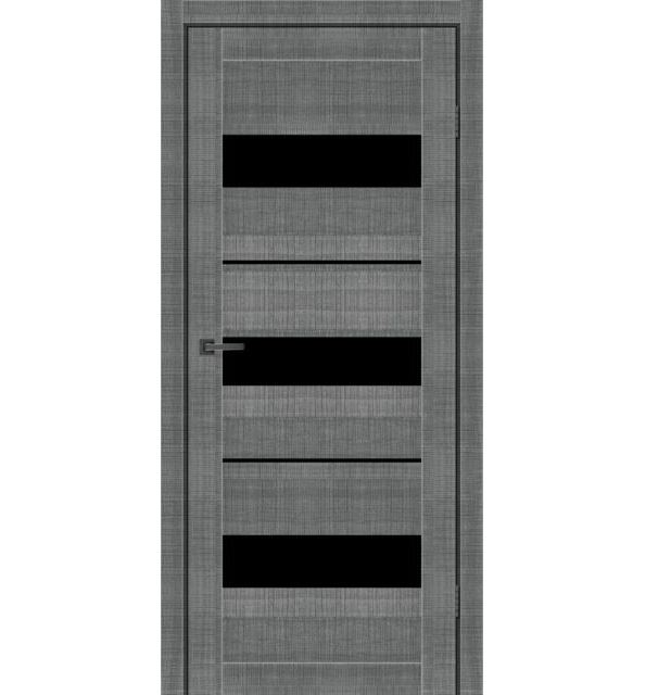 Двери межкомнатные MSDoors Vegas Сильвер (с черным стеклом)