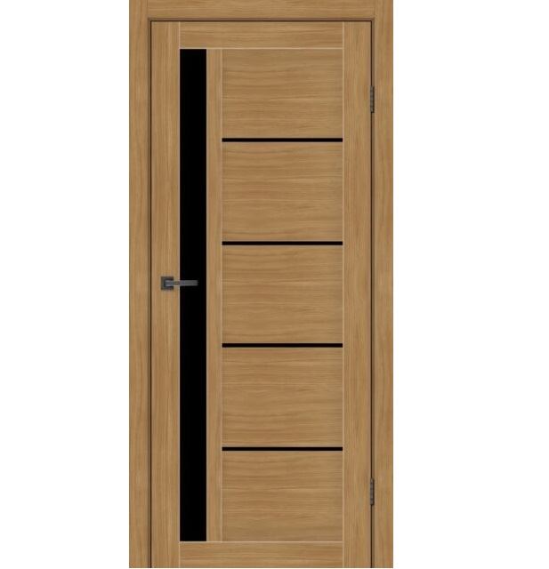 Двері міжкімнатні MSDoors Alabama Дуб золотий (з чорним склом)